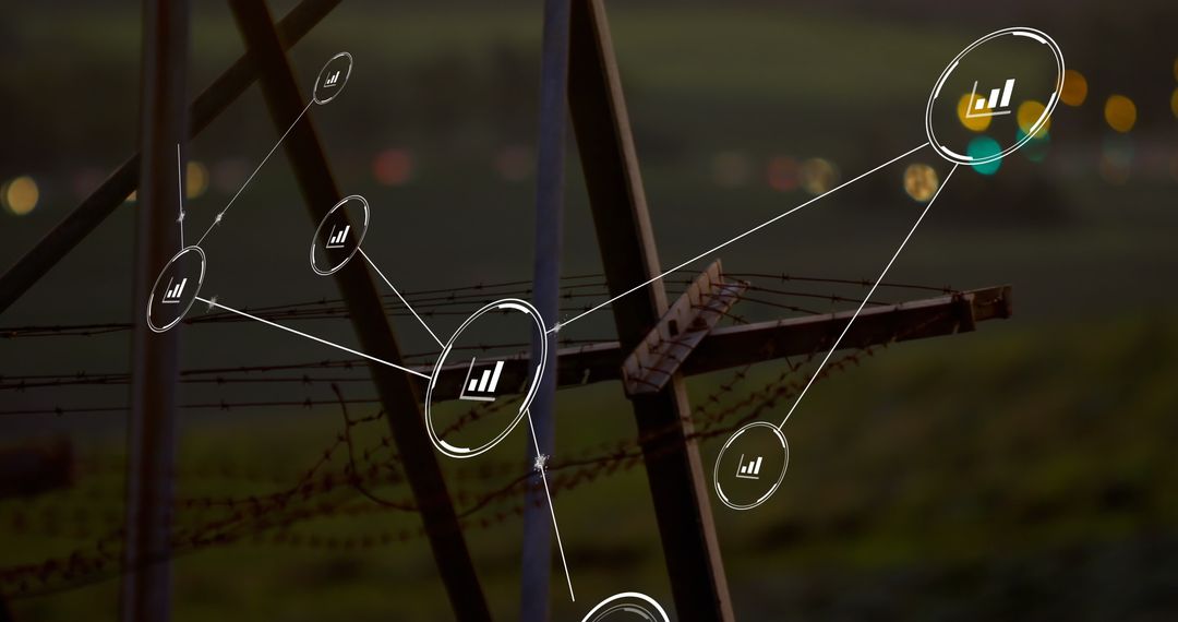 Digital Network Interface with Data Connection Icons