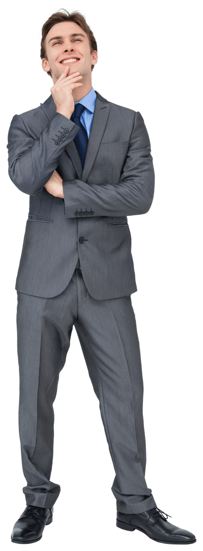 Smiling Businessman Wearing Suit on Transparent Background