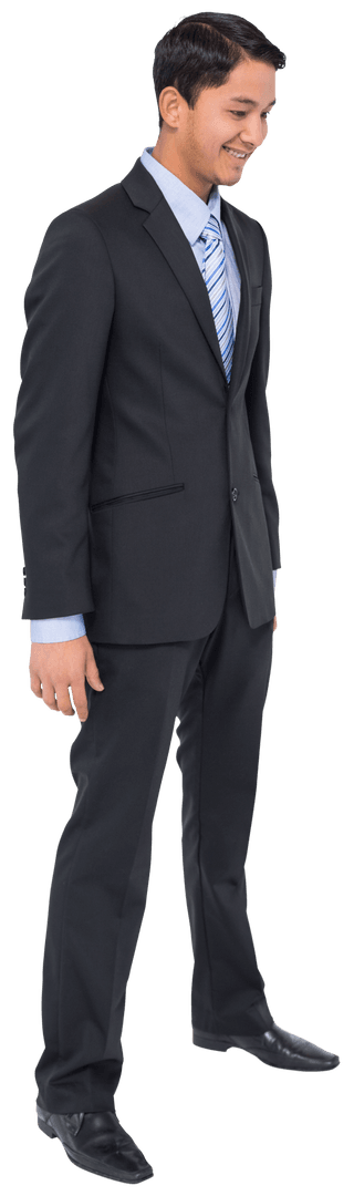 Joyful Mixed Heritage Businessman in Formal Attire Transparent Background