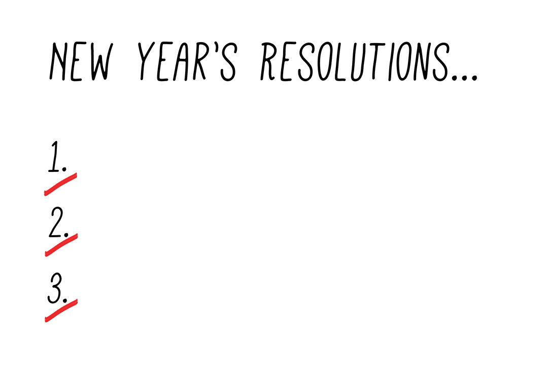 New Year's Resolutions Text PNG on Transparent Background