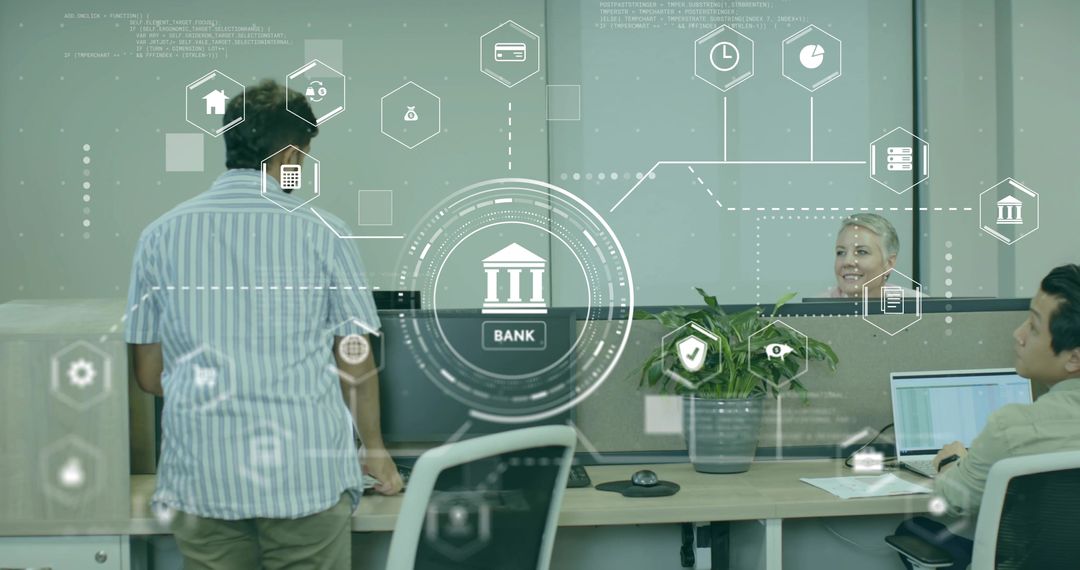 Modern Banking Technologies with Holographic Interface at Counter