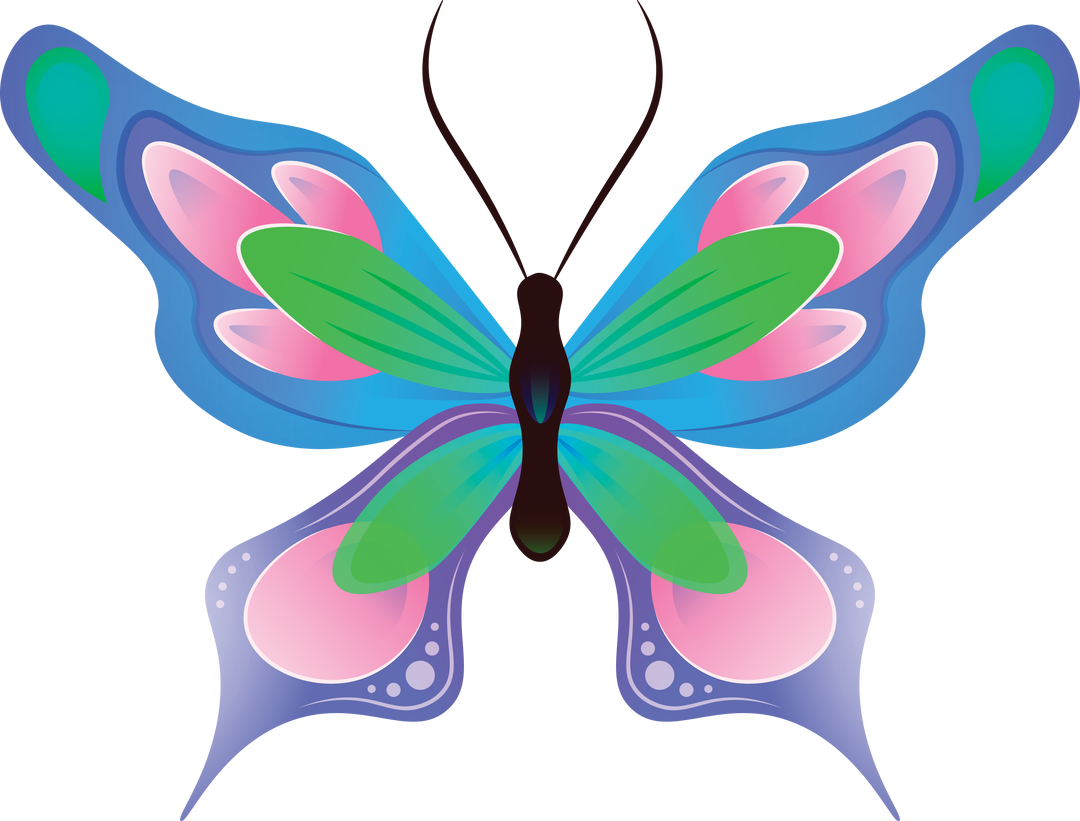 Colorful Digital Butterfly Illustration on Transparent Background - Download Free Stock Images Pikwizard.com