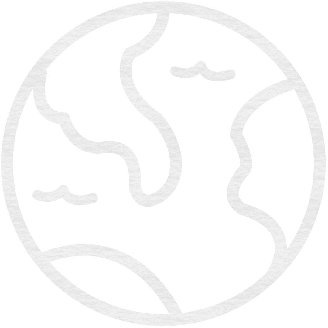 White Earth Line Art Abstract Icon on Transparent Background