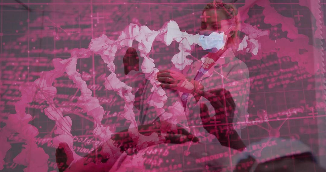 Doctor with Virtual Genetic Interface in Innovative Healthcare Setting