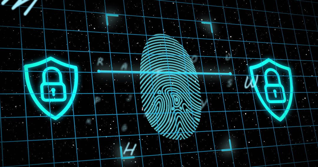 Futuristic Fingerprint Scanner Security Interface Illustration