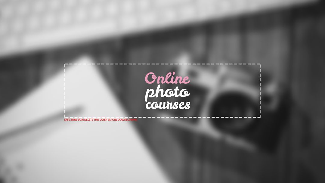 Online Photography Learning Banner with Blurred Camera Background