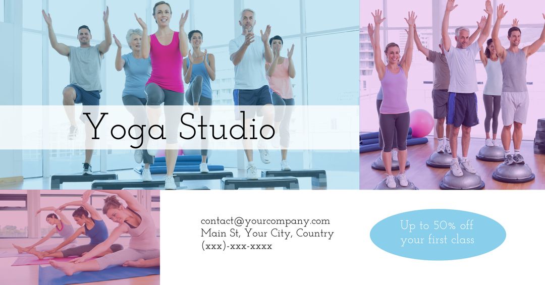 Yoga Studio Flyer Promoting Fitness Classes and Wellness Services - Download Free Stock Templates Pikwizard.com