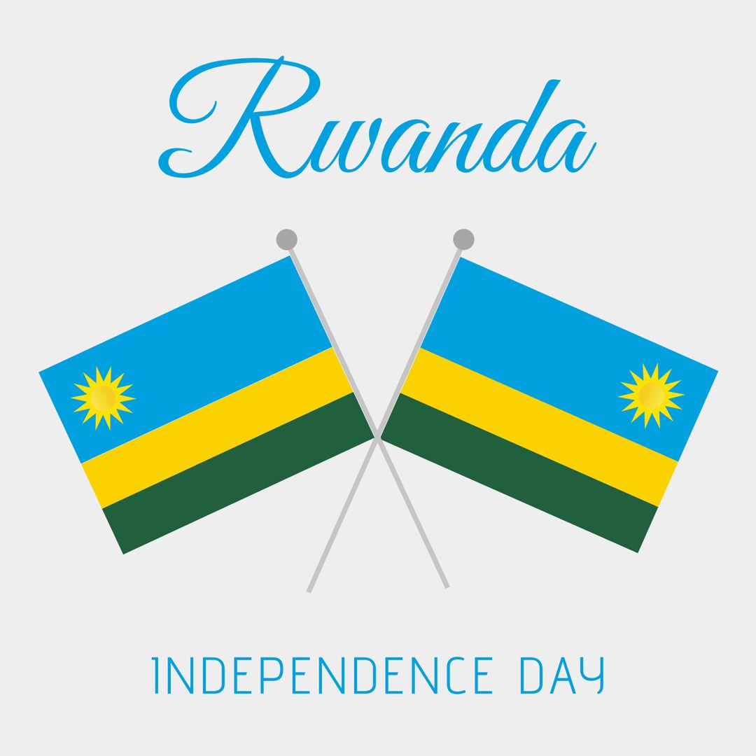 Rwanda Independence Day Flags and Text Celebration Design - Download Free Stock Images Pikwizard.com
