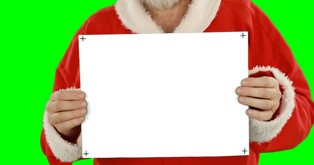 Santa Claus Holding Blank Sign On Green Screen Background - Free Images, Stock Photos and Pictures on Pikwizard.com