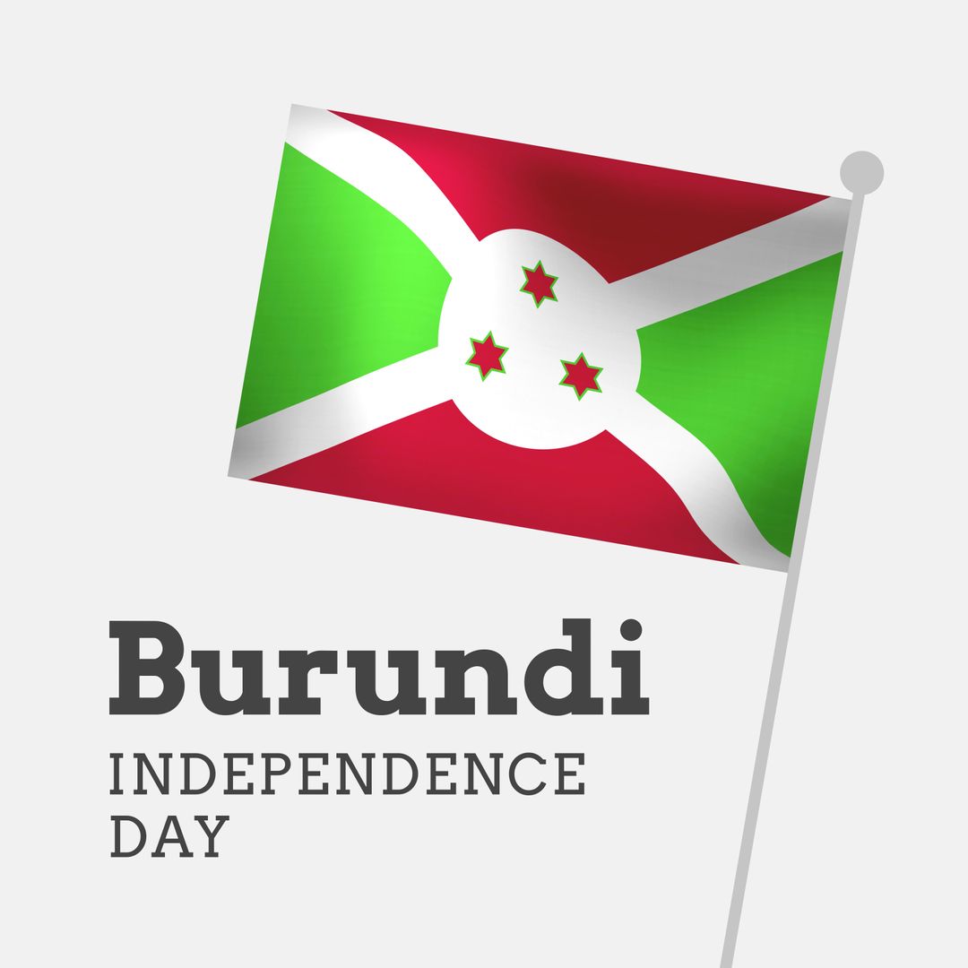 Burundi Flag Waving Celebrating Independence Day