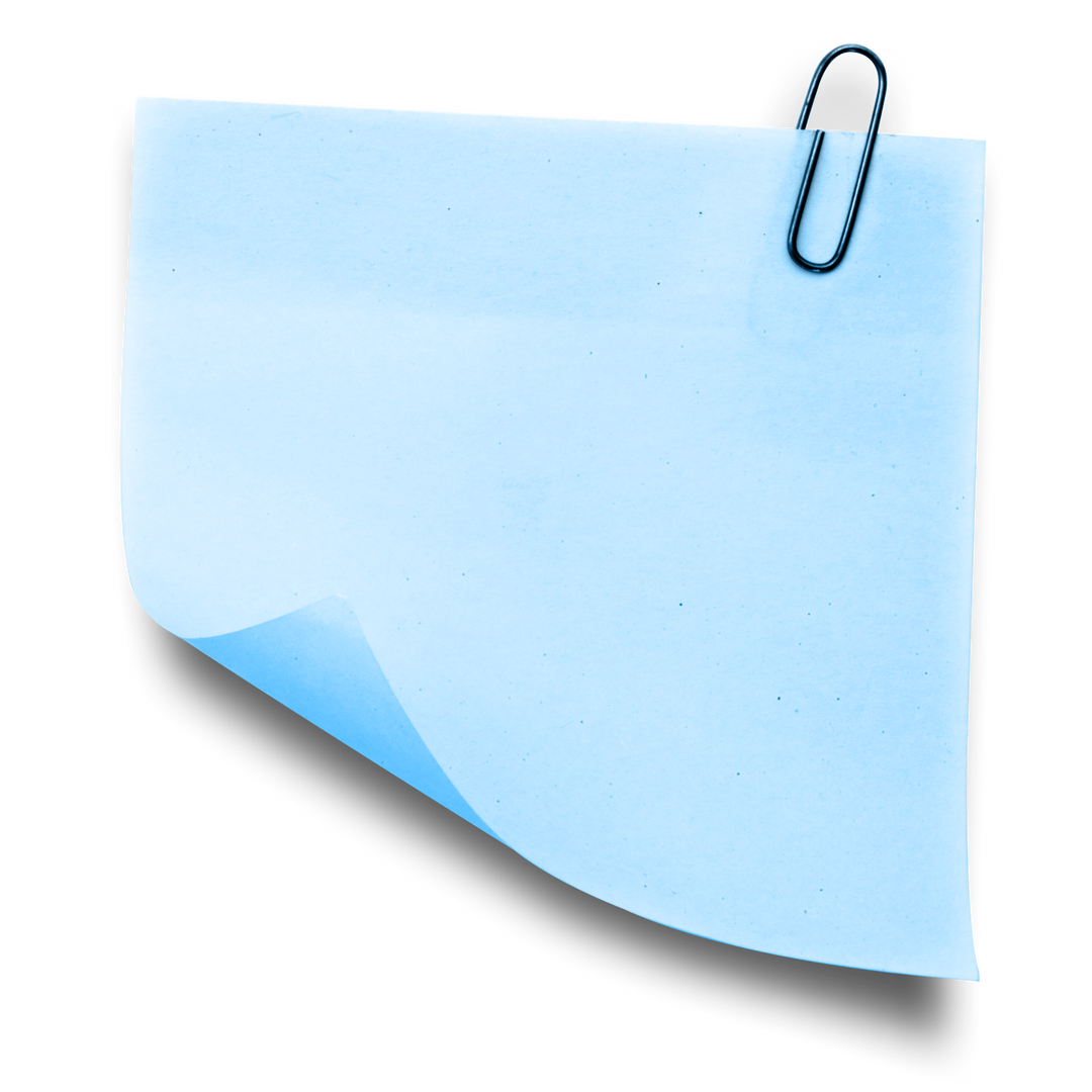 Transparent Blue Sticky Note with Paper Clip - Download Free Stock Images Pikwizard.com