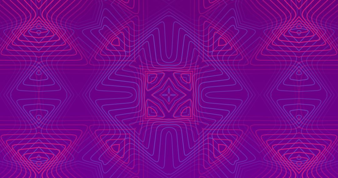 Seamless Kaleidoscope Pattern of Abstract Purple and Pink Lines