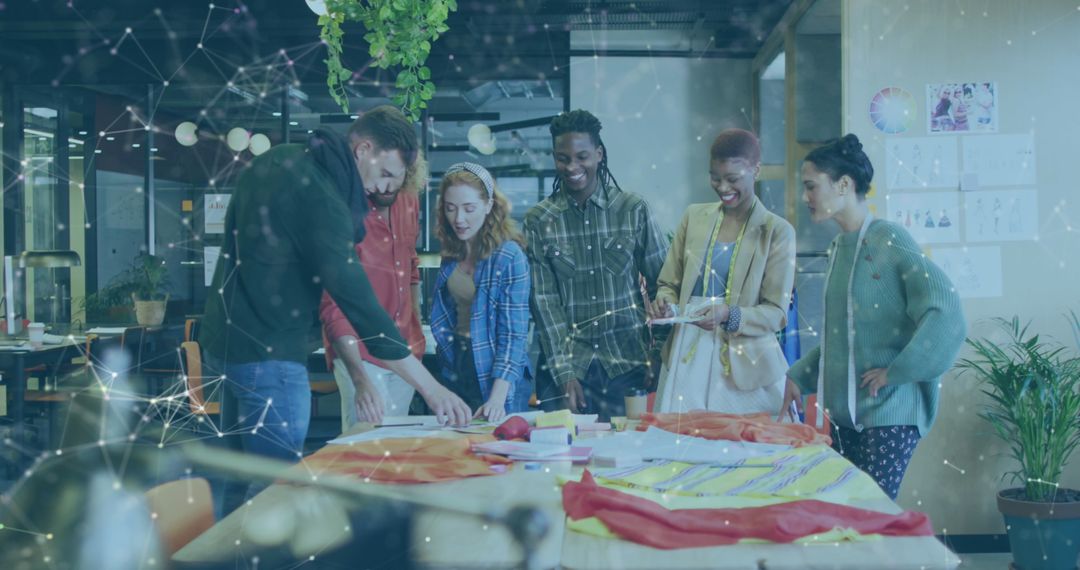 Creative Team Brainstorming Diverse Ideas in Modern Office