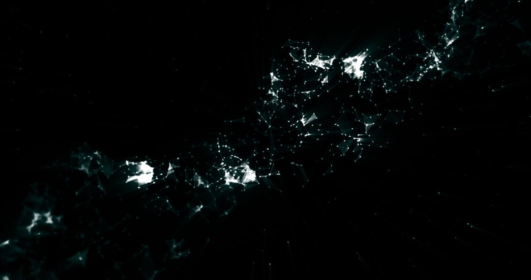 Dynamic Neon Abstract Network on Black Background