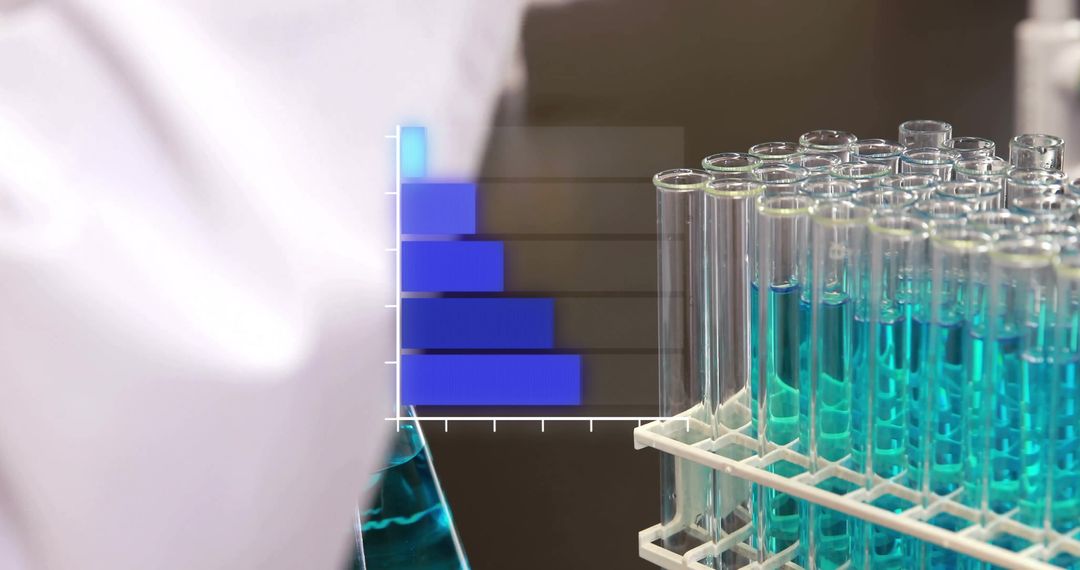 Innovative Scientific Analysis with Test Tubes and Data Visualization