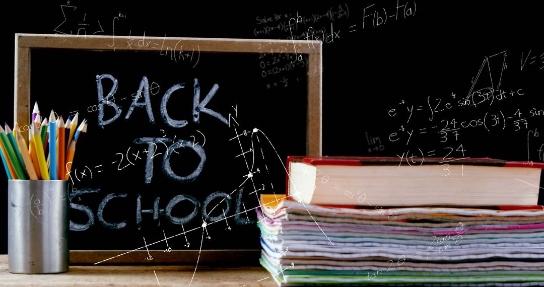 Creative Back to School with Math Equations and Books