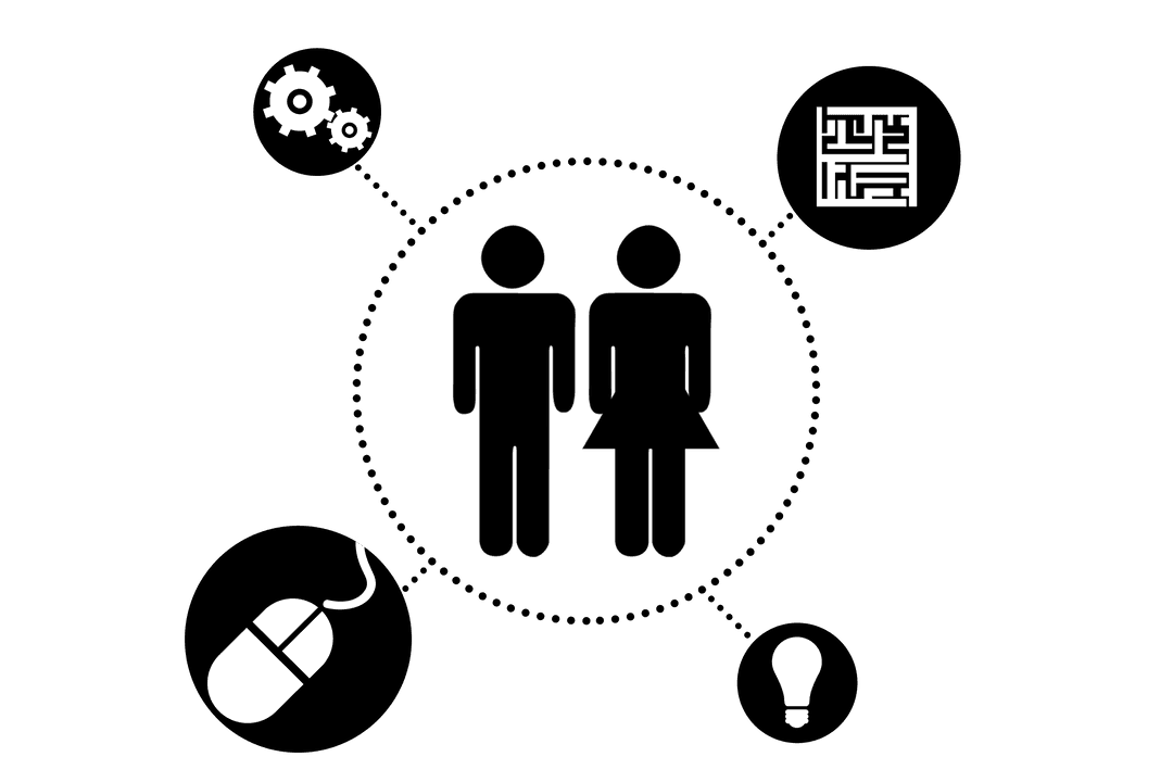 Digital Icons People and Media on Transparent Background