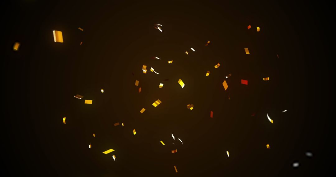 Colorful Confetti Falling Against Dark Background