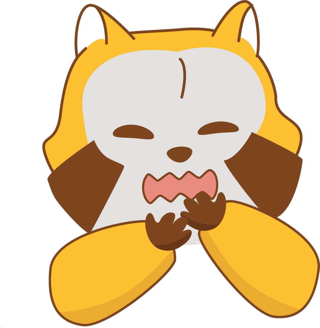 Whimsical Red Panda Character Showing Startled Look with Transparent Background