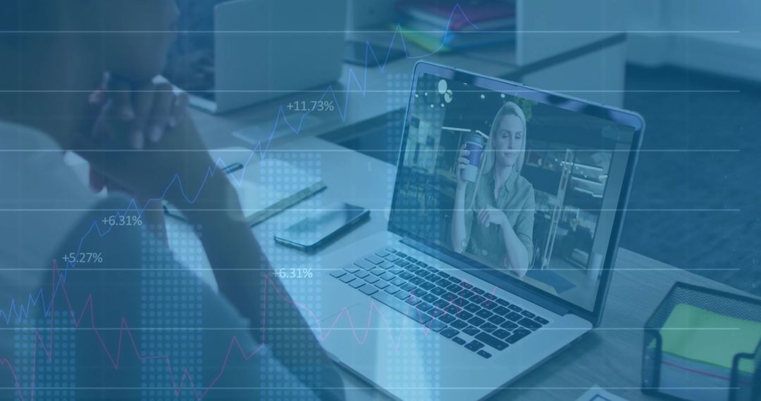 Virtual Team Meeting with Financial Analytics Technology