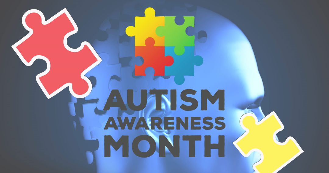 Autism Awareness Month Campaign with Puzzle Head Concept