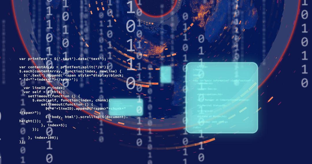 Digital Interface with Data Processing on World Map