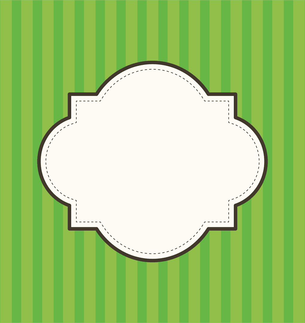 Green Striped Card with White Transparent Window for Mockup Design