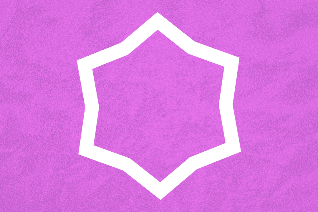 Transparent Geometric Star Shape on Purple Backdrop