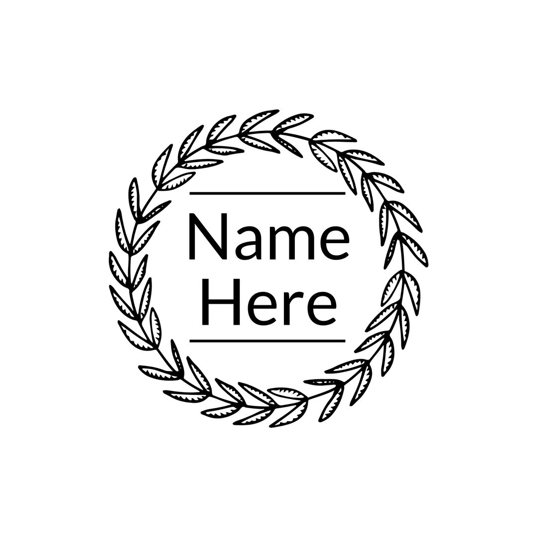 Blank Name Template with Wreath and Lines on White Background - Download Free Stock Templates Pikwizard.com