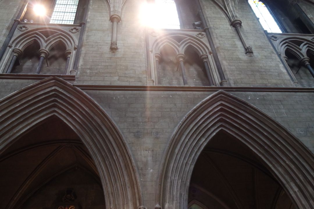 Sunlight Streaming through Gothic Church Windows - Free Images, Stock Photos and Pictures on Pikwizard.com