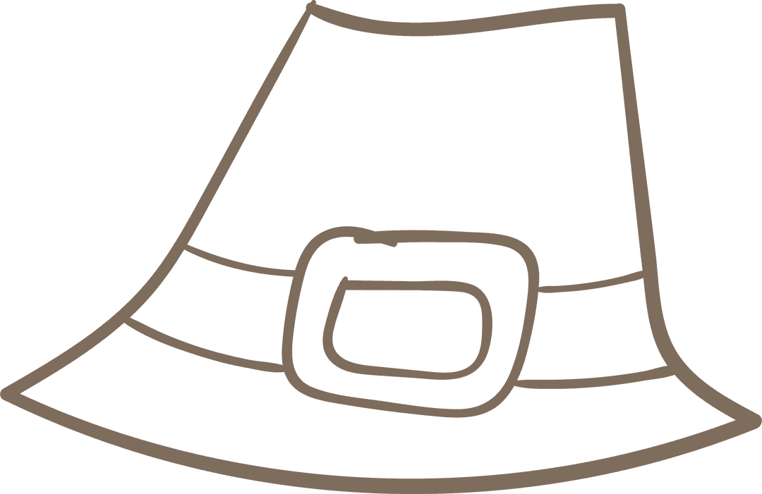 Transparent Vector Sketch Witch Hat with Belt Illustrations