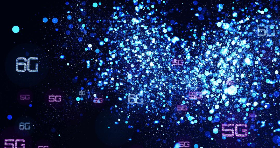 Abstract 6G Network Technology Concept with Digital Particles - Free Images, Stock Photos and Pictures on Pikwizard.com