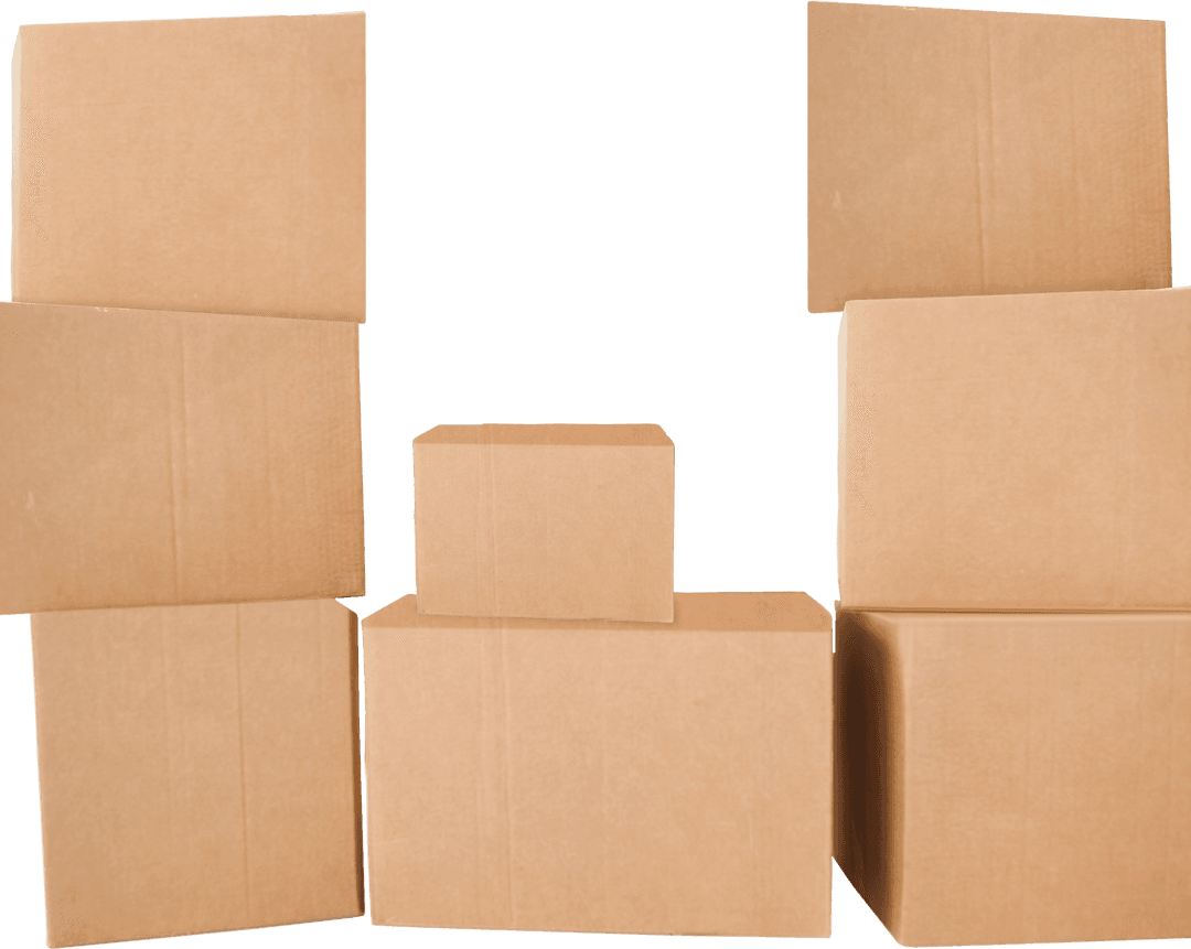 Transparent Stack of Cardboard Boxes for Packaging and Shipping