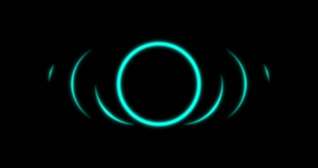Glowing Green Circle with Dynamic Energy Waves on Black Background