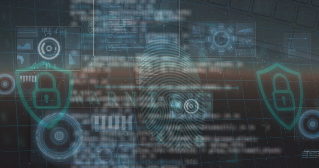 Digital Security and Data Analysis Concept with Fingerprint
