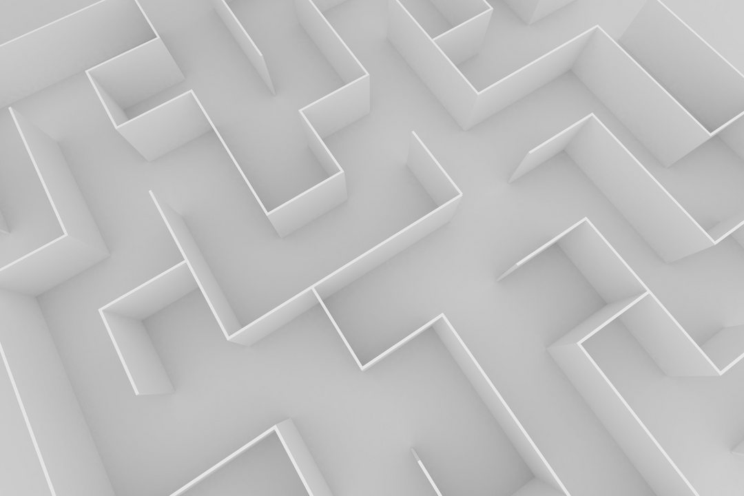 Overhead View of Simple Transparent Labyrinth in White - Download Free Stock Images Pikwizard.com