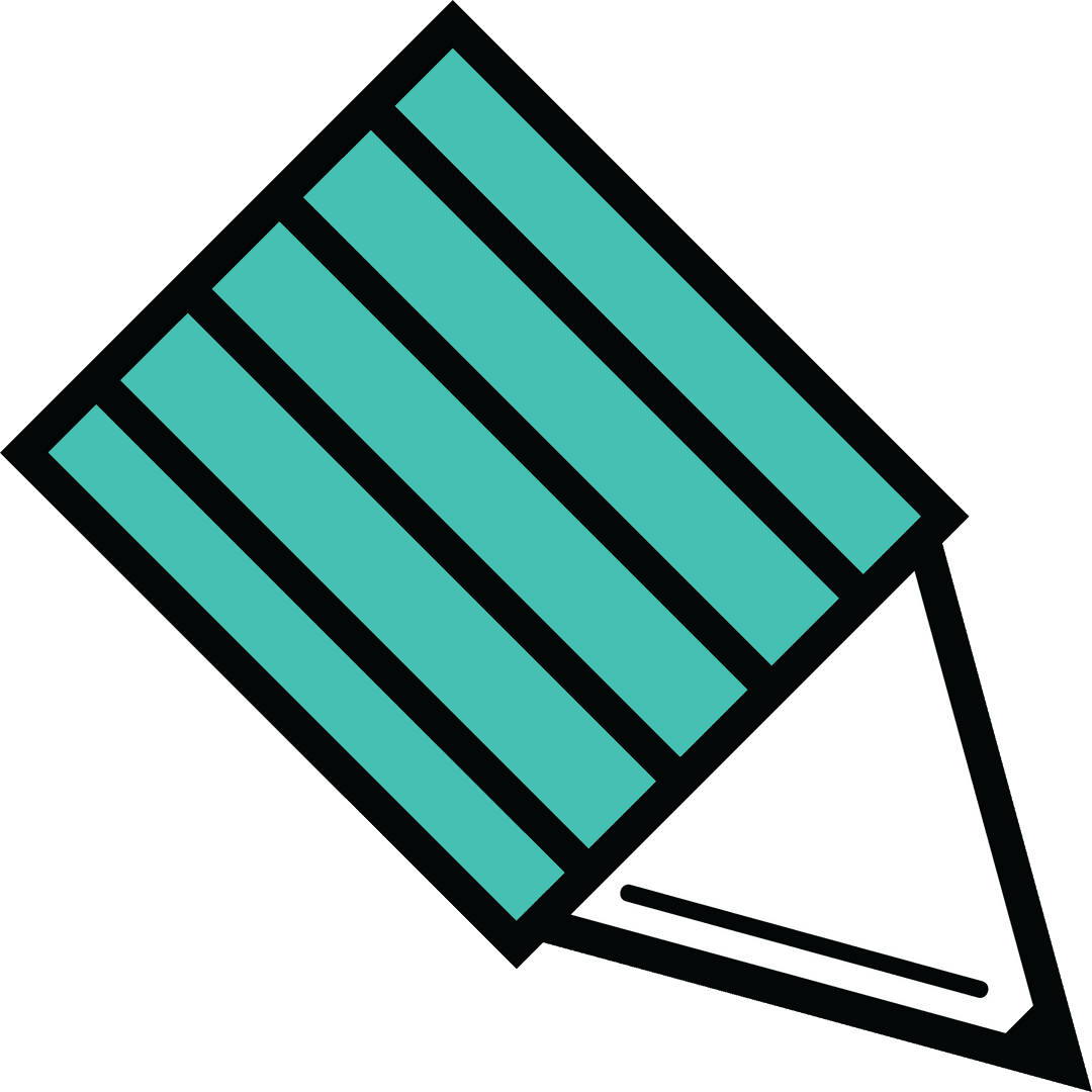 Transparent Pencil Icon Vector Illustration in Teal and White