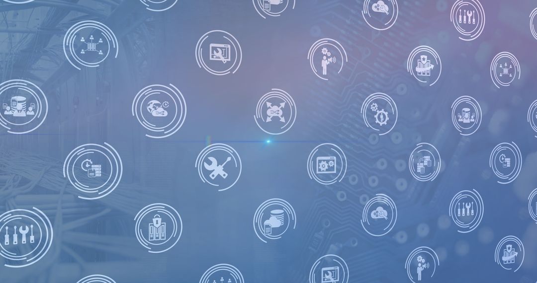 Abstract Digital Interface with Business and Finance Icons