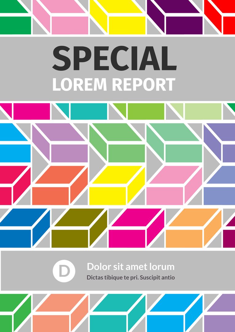 Colorful Geometric Pattern Professional Report Cover Design