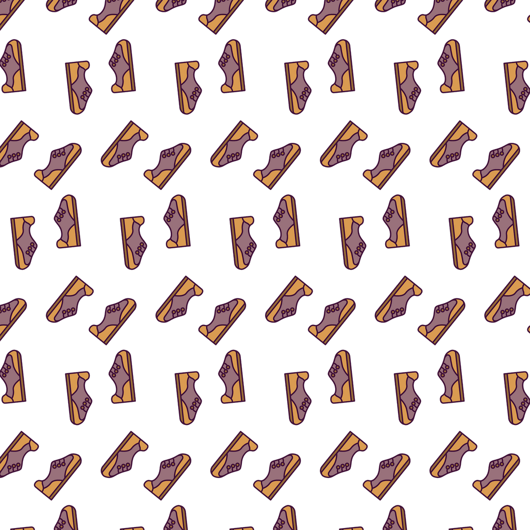 Seamless Repeat Pattern Featuring Pastel Sneakers on Transparent Background