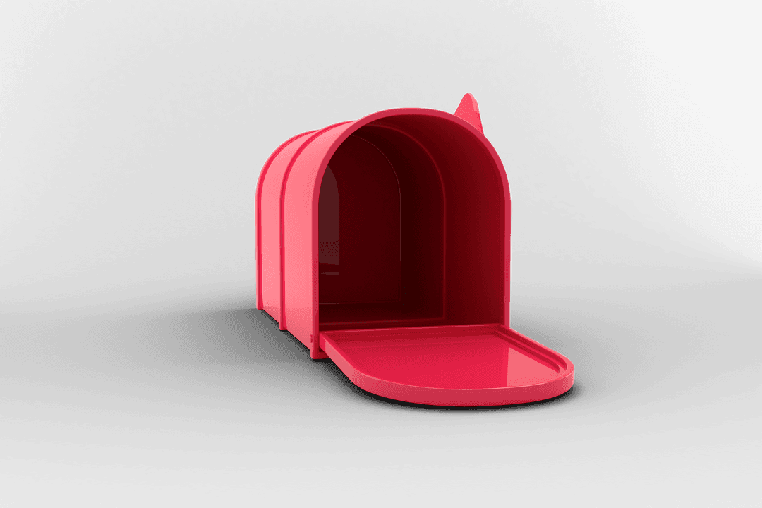 Open Red Fox Shaped Box Illustration on Transparent Background