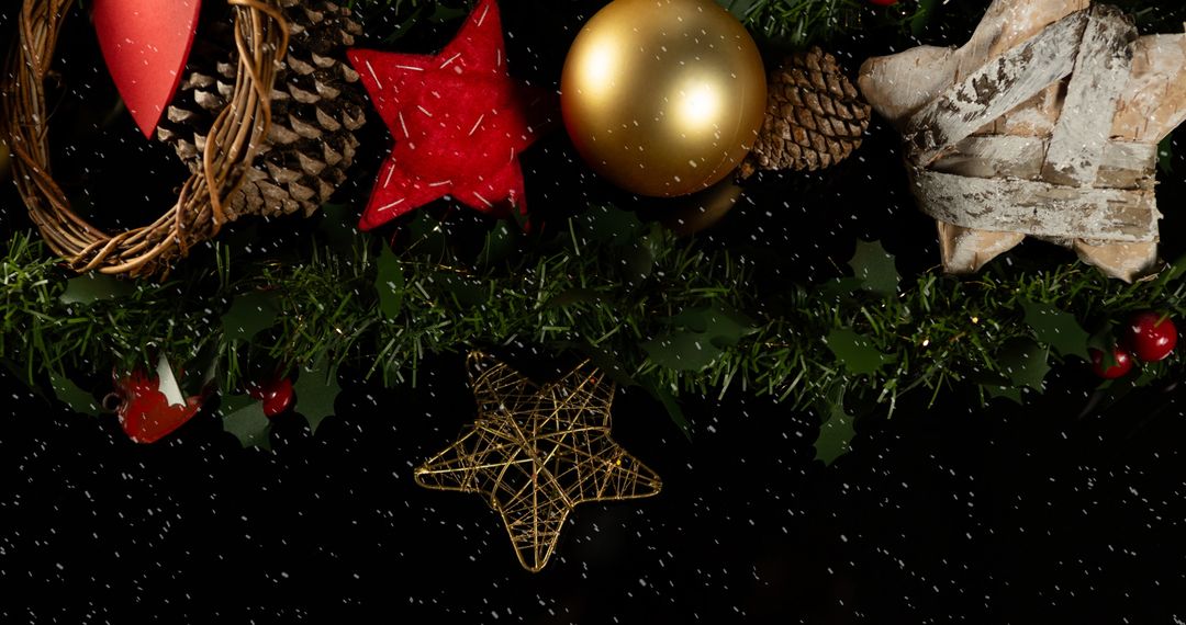 Elegant Christmas Decorations with Falling Snow Effect