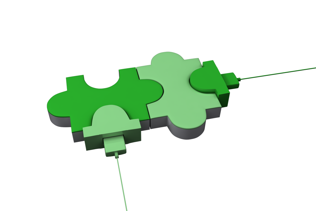 Connecting Green Puzzle Pieces on Transparent Background - Download Free Stock Images Pikwizard.com