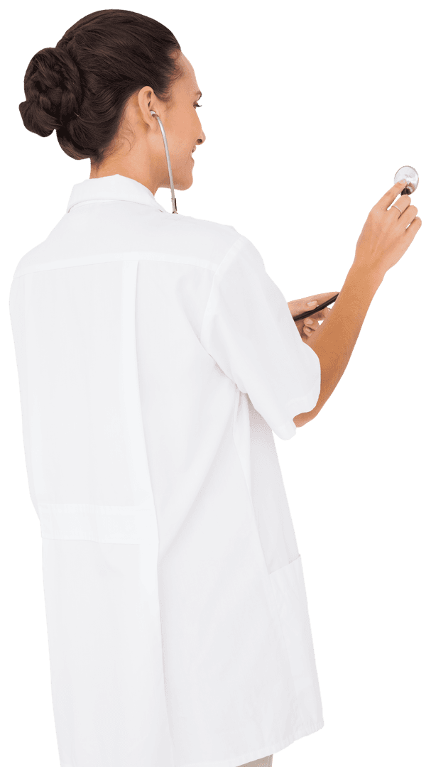 Transparent Nurse Utilizing Stethoscope in Medical Practicum