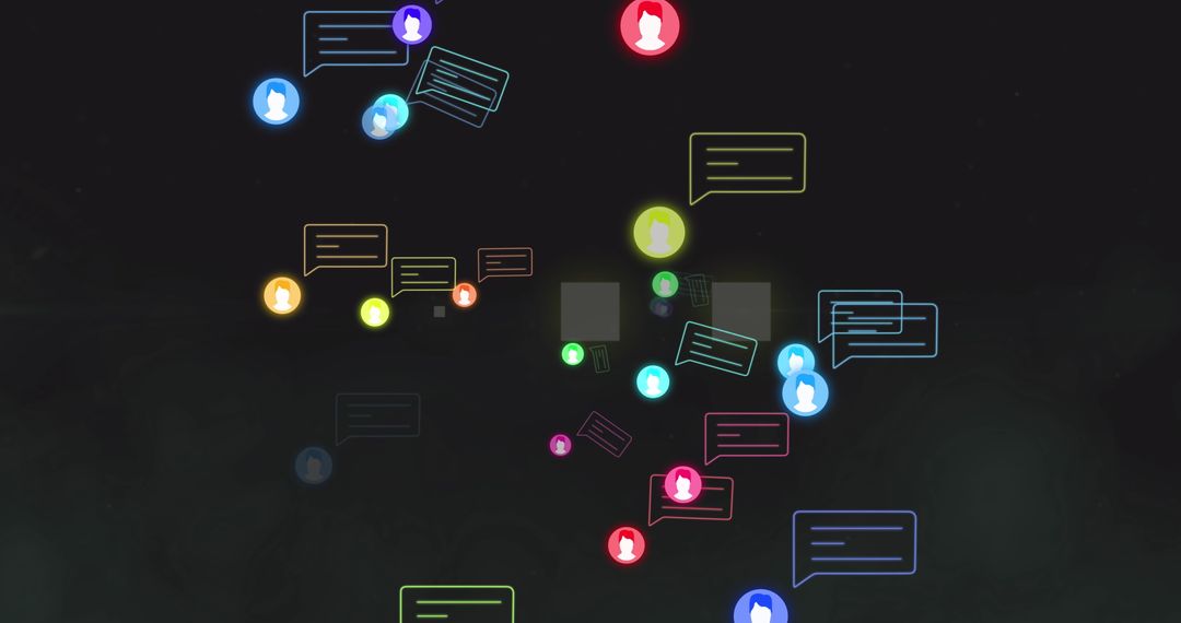 Colorful Social Media Icons Floating in Digital Space