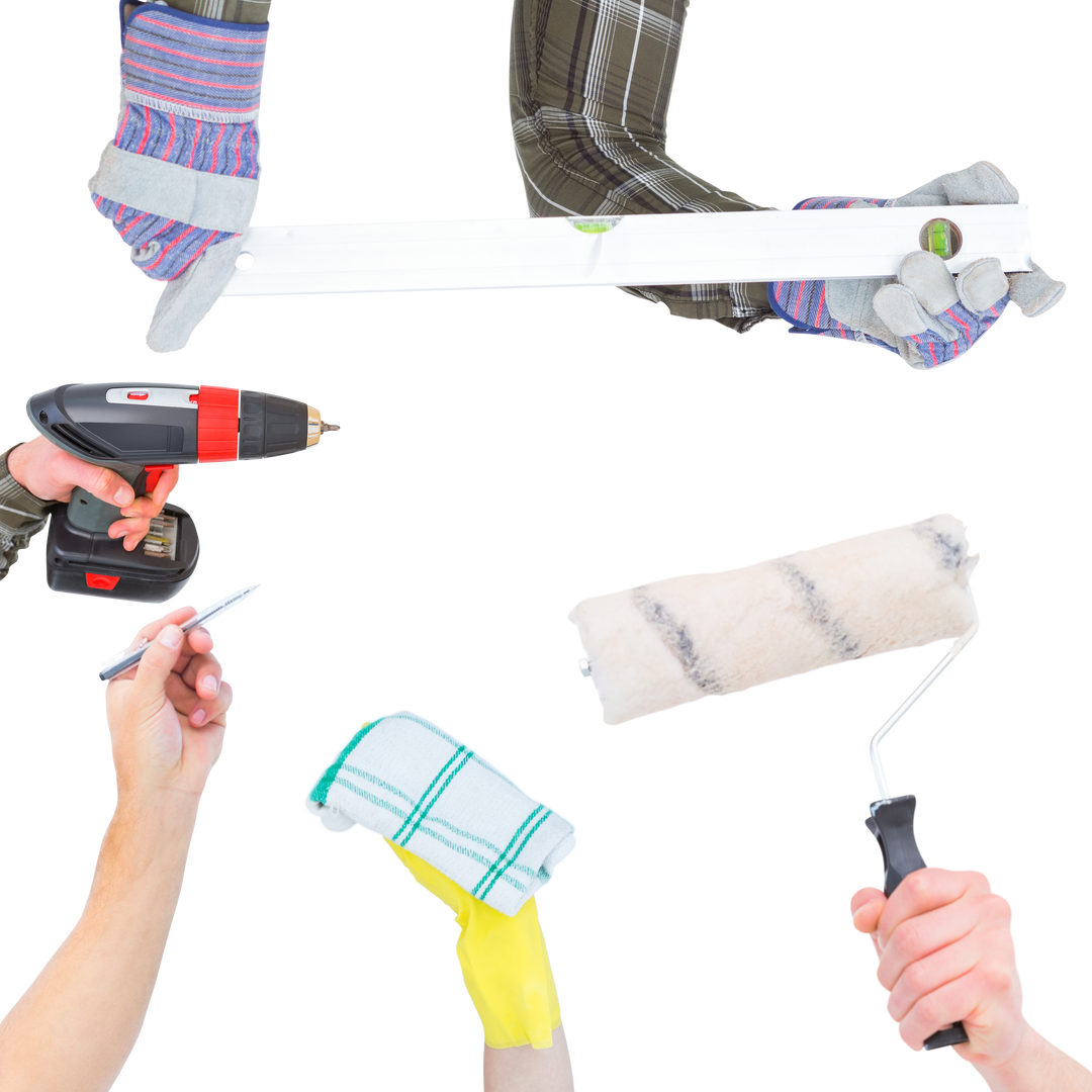 Transparent Vector Hands Holding Construction Tools - Download Free Stock Images Pikwizard.com