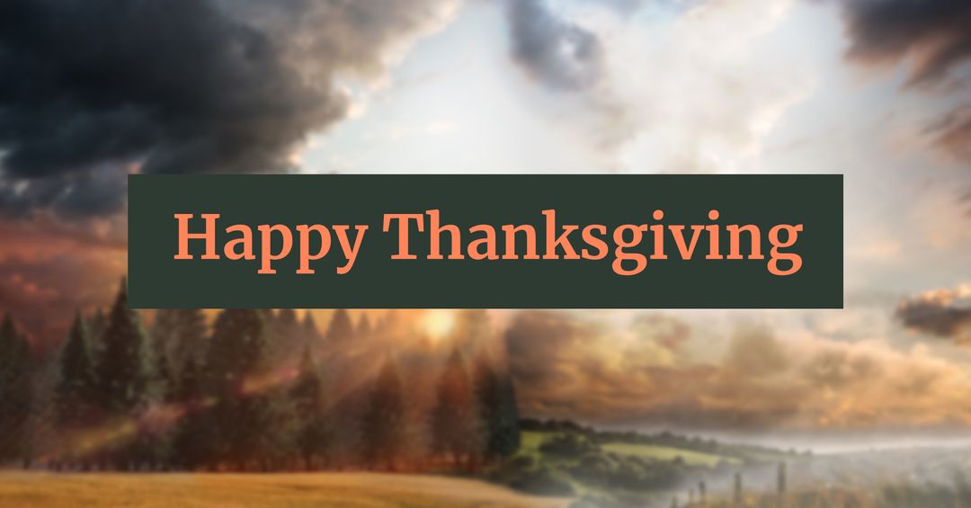 Serene Landscape with Happy Thanksgiving Message
