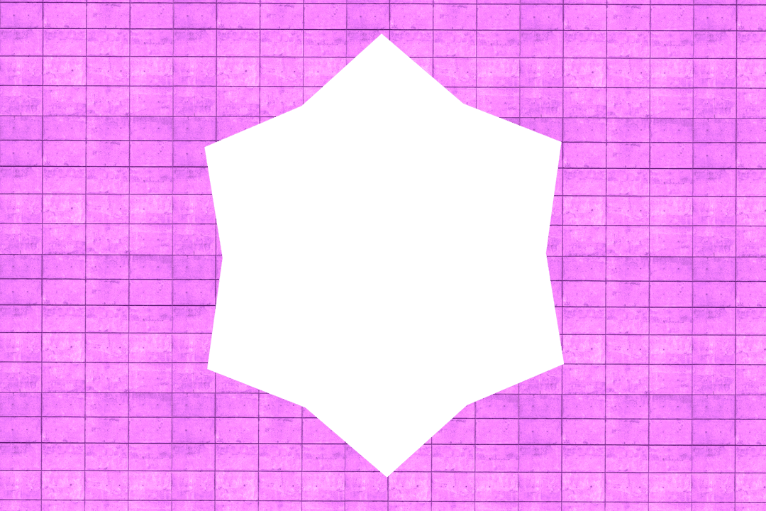 Transparent Geometric Star Shape on Checkerboard Background