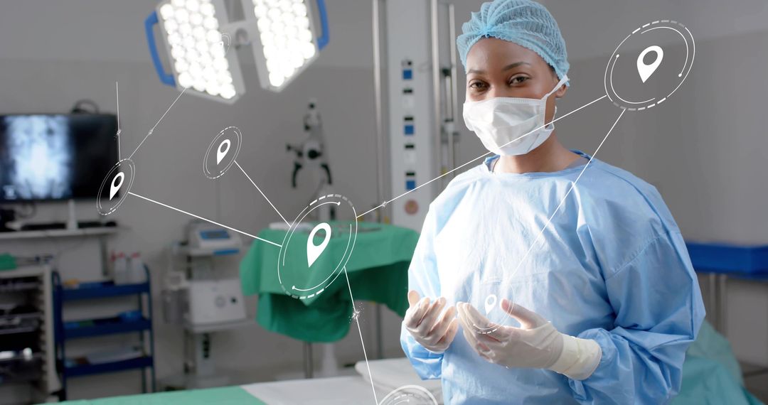 Innovative Surgeon Utilizing Advanced Technology in Modern OR