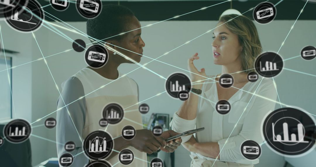 Coworkers Communicating Over Digital Network Data